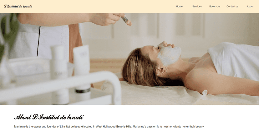 Front End Website: Beauty Shop Screenshot